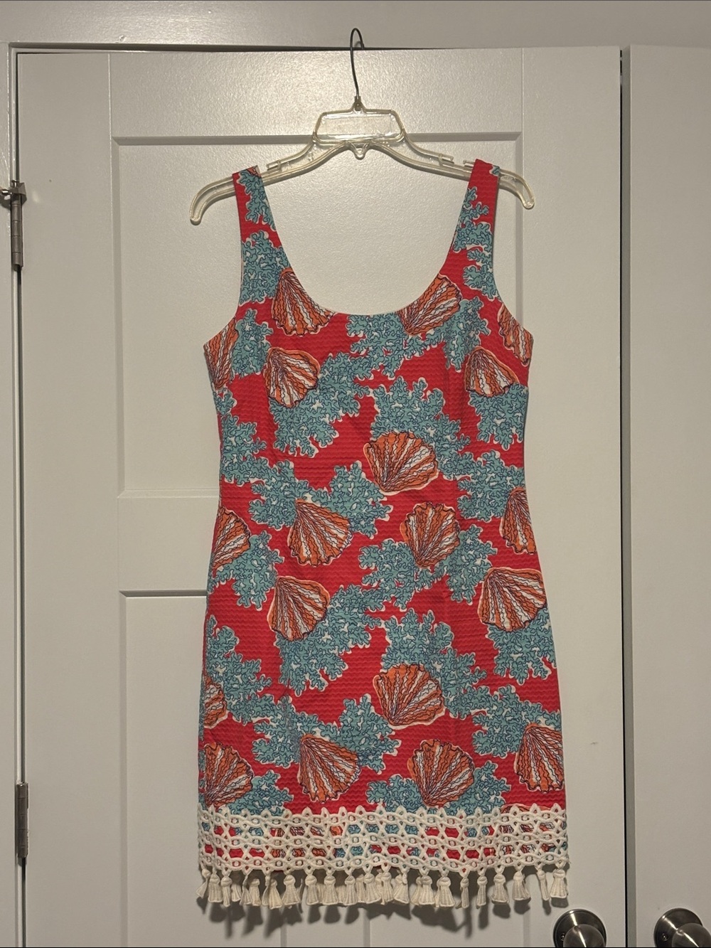 Lilly Pulitzer Coralina Thompson Shift Dress with Crochet Fringe